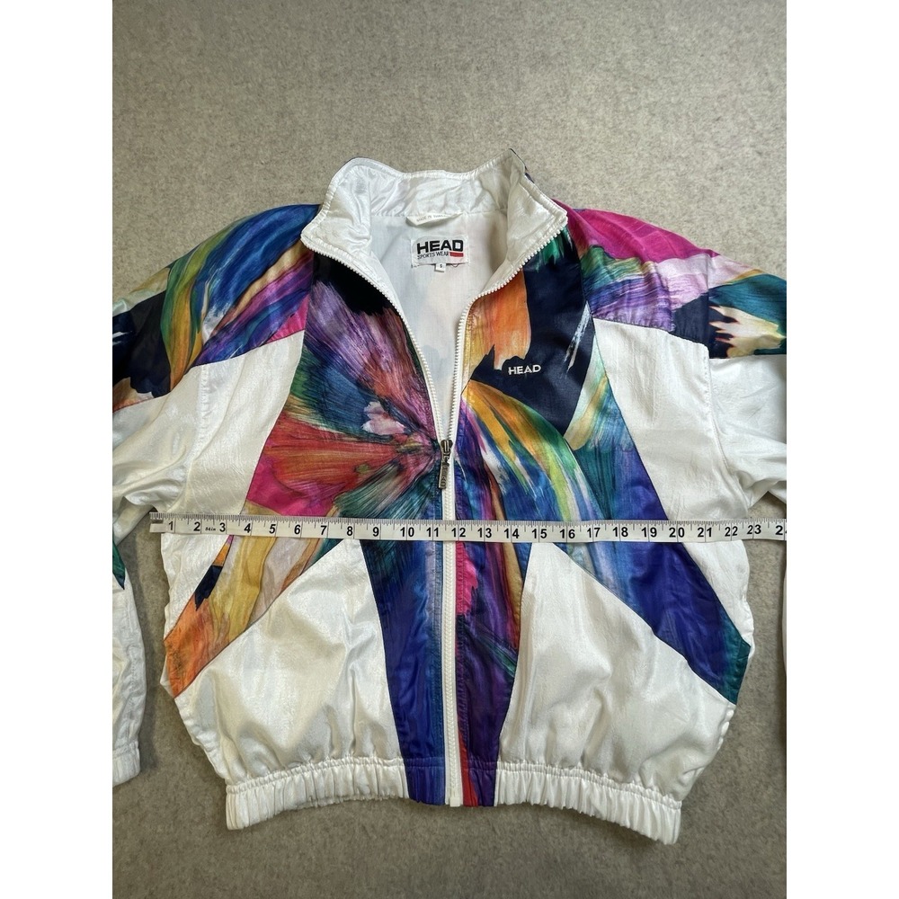 VTG RETRO 80s HEAD SportswearWaterfall Colorblack Track Windbreaker Jacket SM - Picture 8 of 14